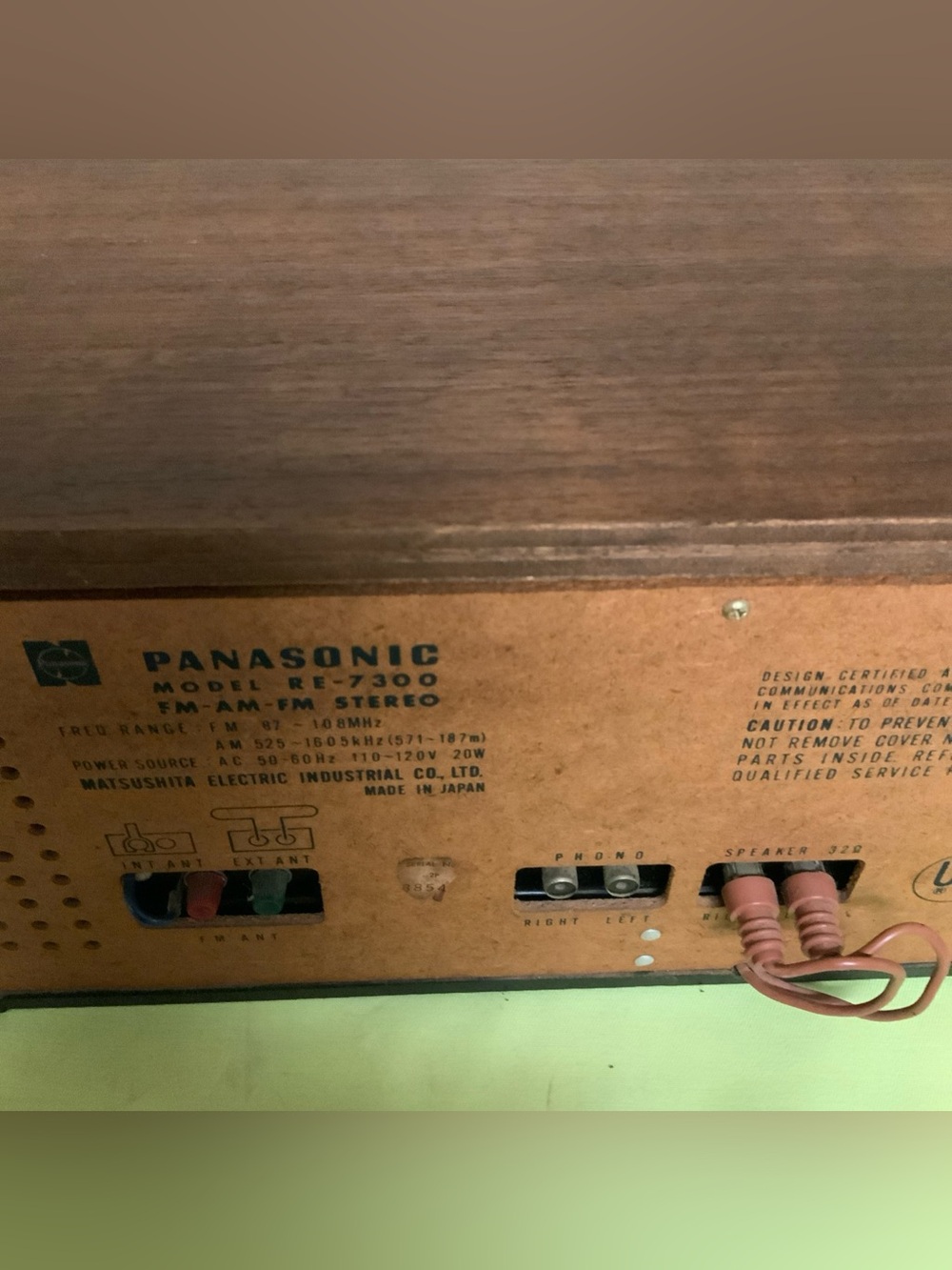 Vintage National Panasonic AM/FM Stereo tabletop Receiver. RE-7300A. Pls Read. - Picture 8 of 9